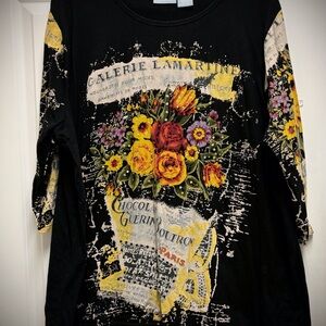 Cute & colorful🌻 FALL Womens 3X Liz & Me top embellished/sparkly Free shipping